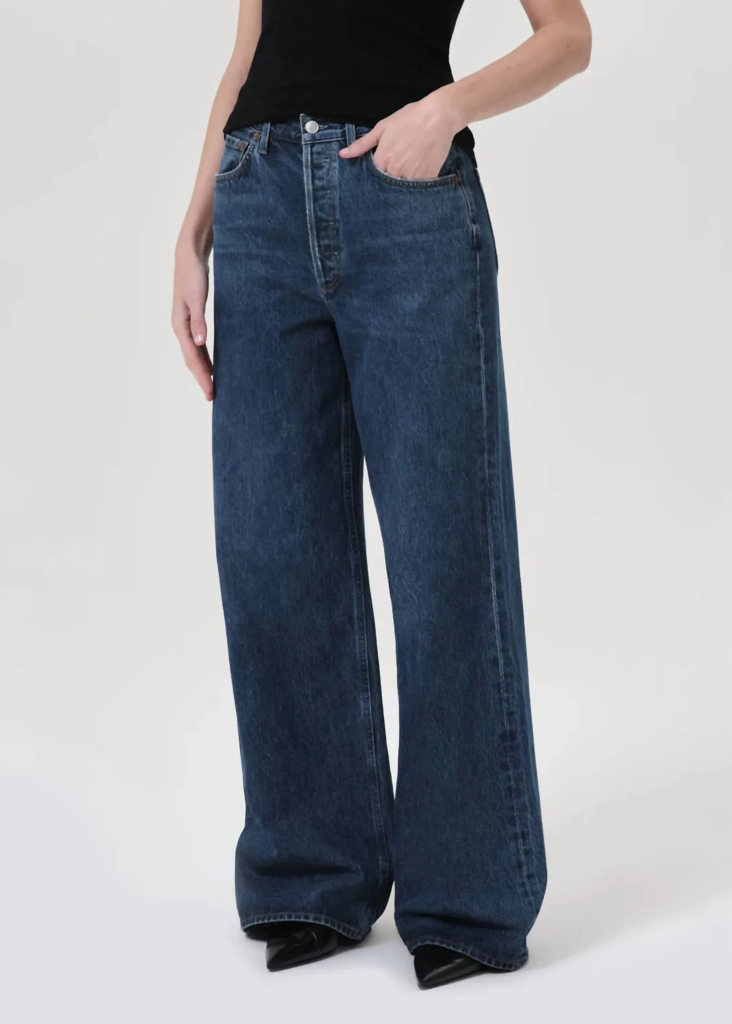 Agolde - Dame High Rise Wide Leg No Cuff Jean
