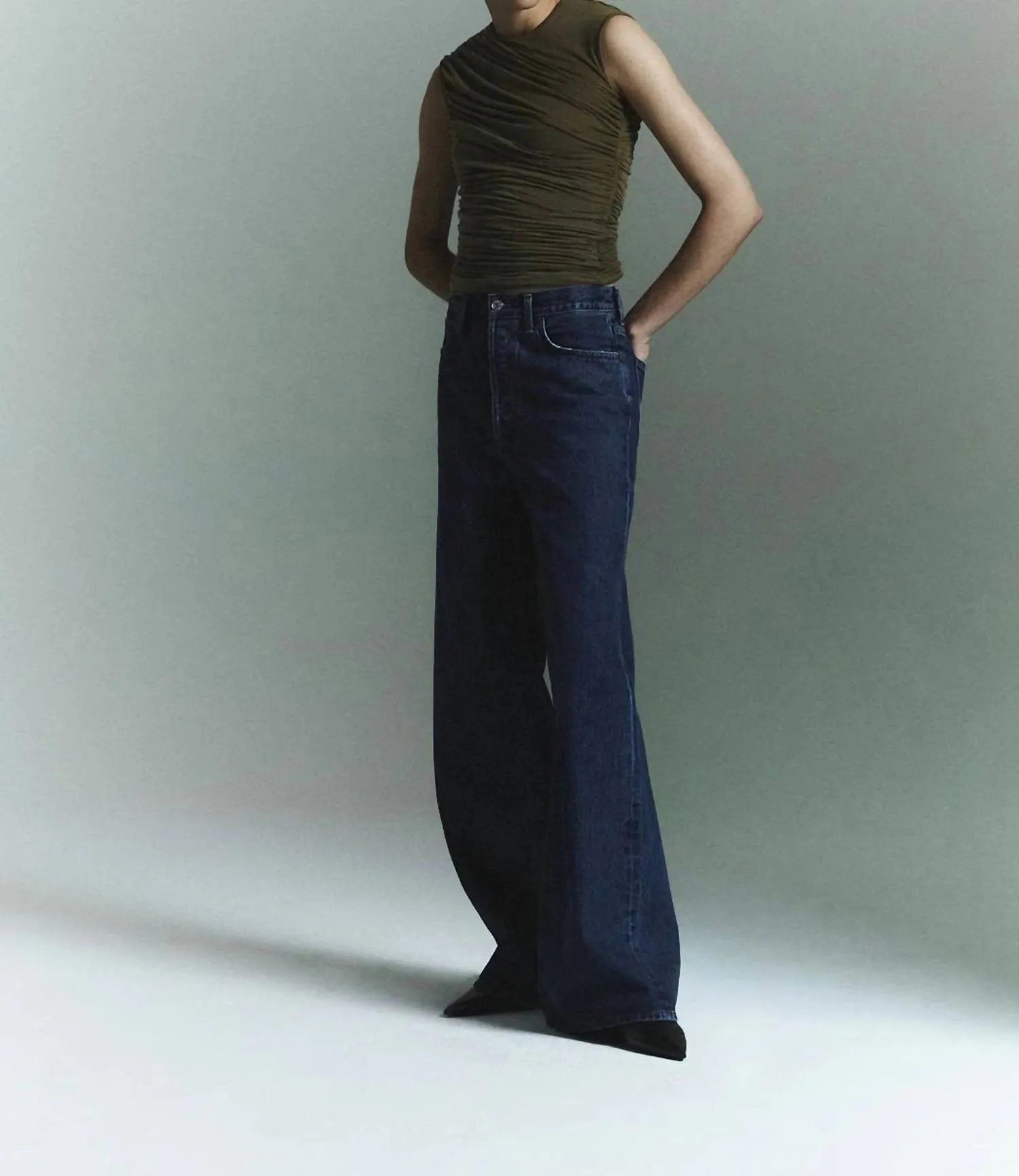 Agolde - Dame High Rise Wide Leg No Cuff Jean