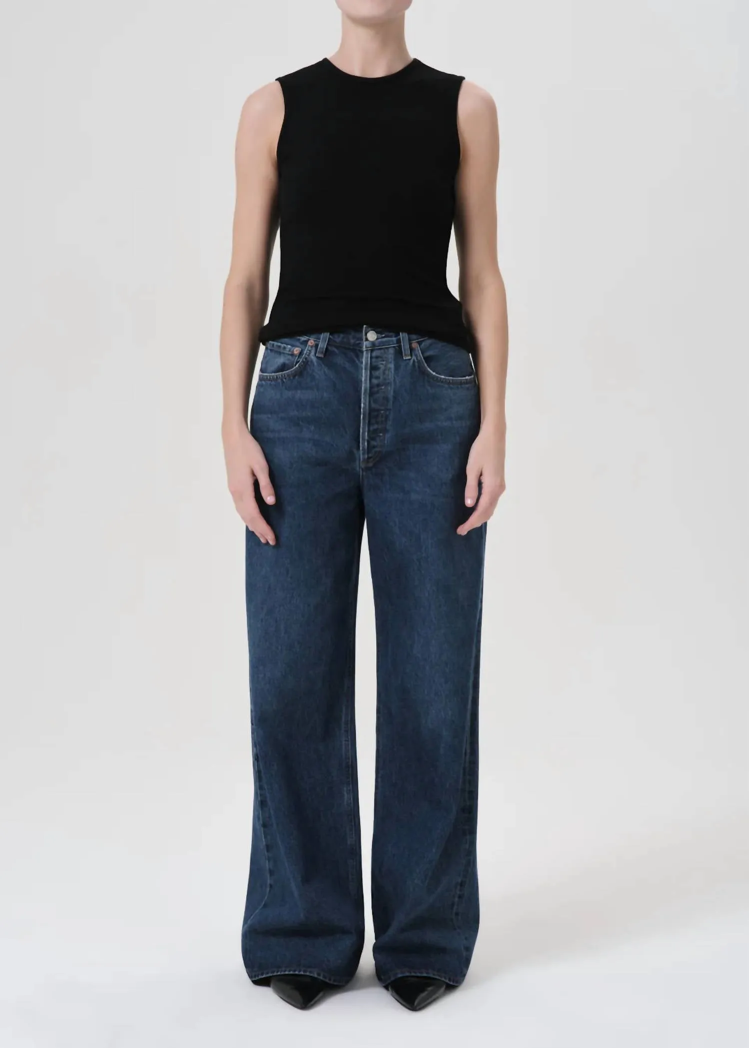 Agolde - Dame High Rise Wide Leg No Cuff Jean