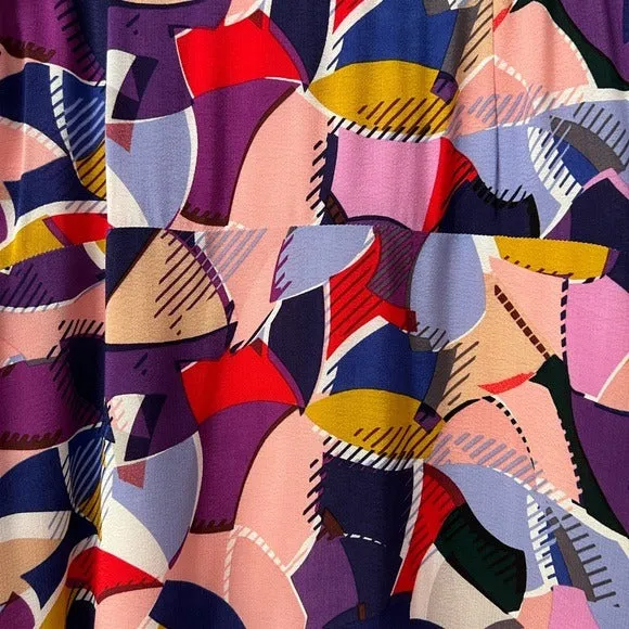Anthropologie Maeve Ava Geo Print Multicolored Midi Skirt