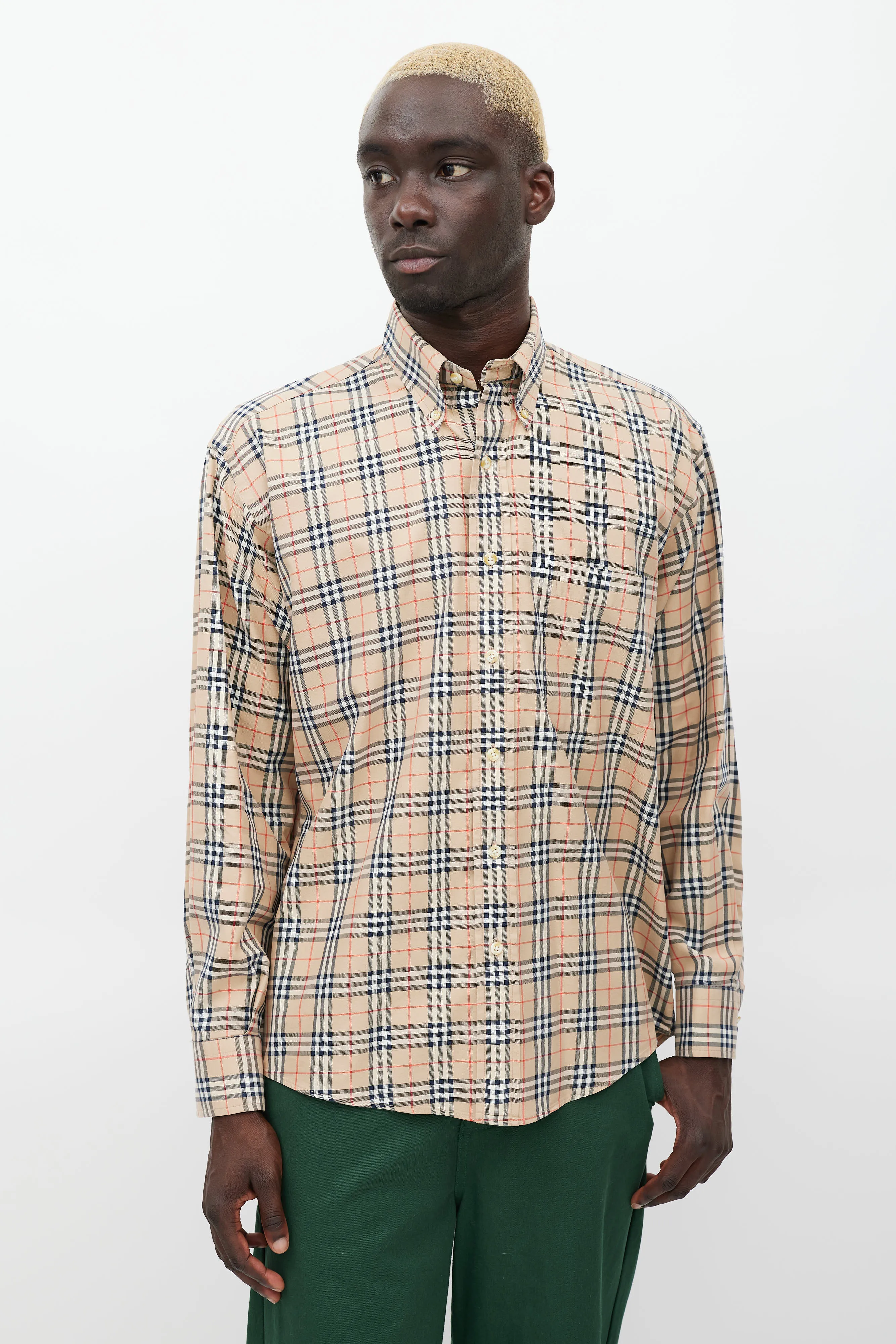 Beige Nova Check Printed Shirt