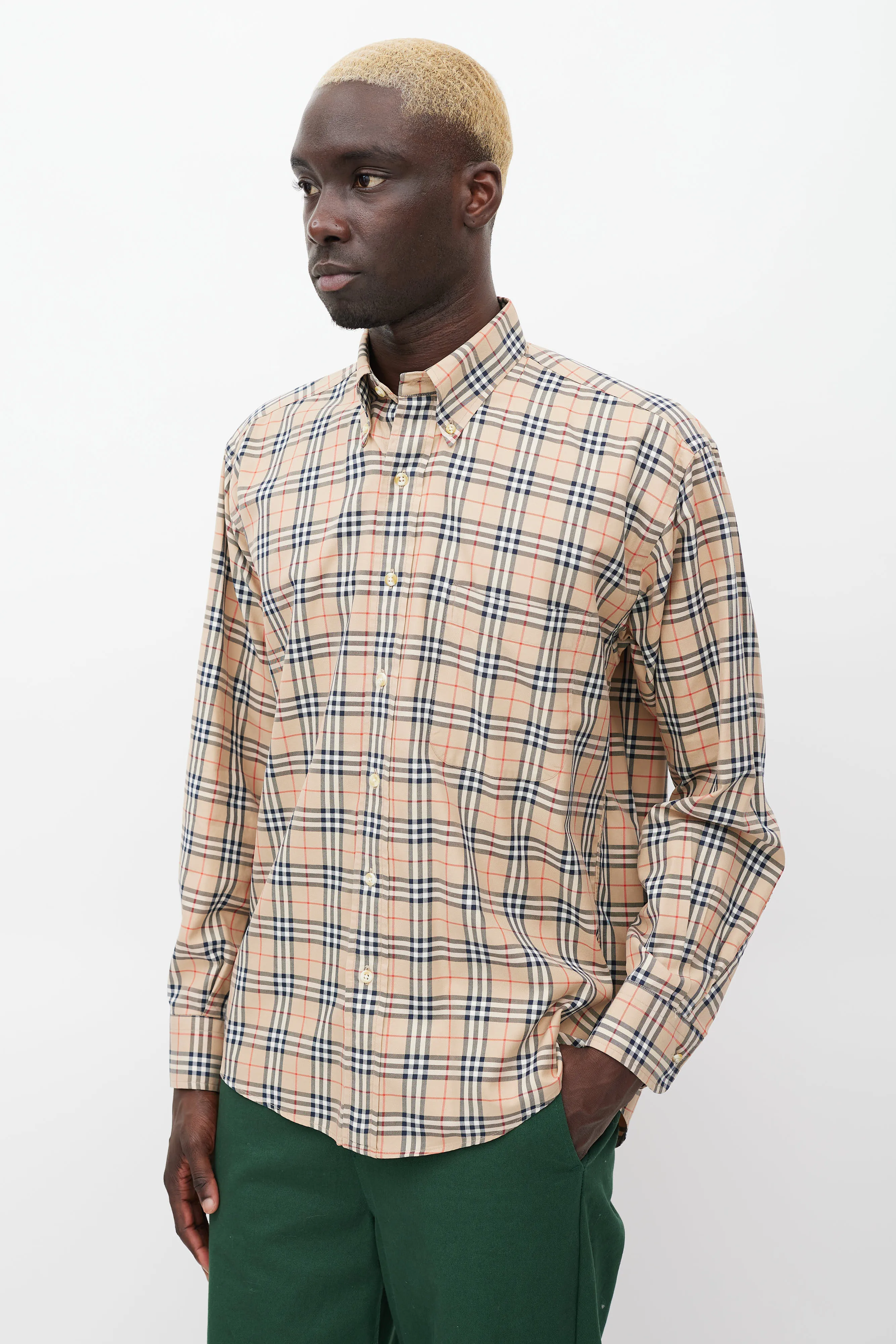 Beige Nova Check Printed Shirt