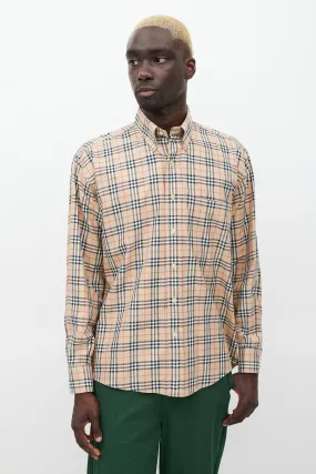 Beige Nova Check Printed Shirt