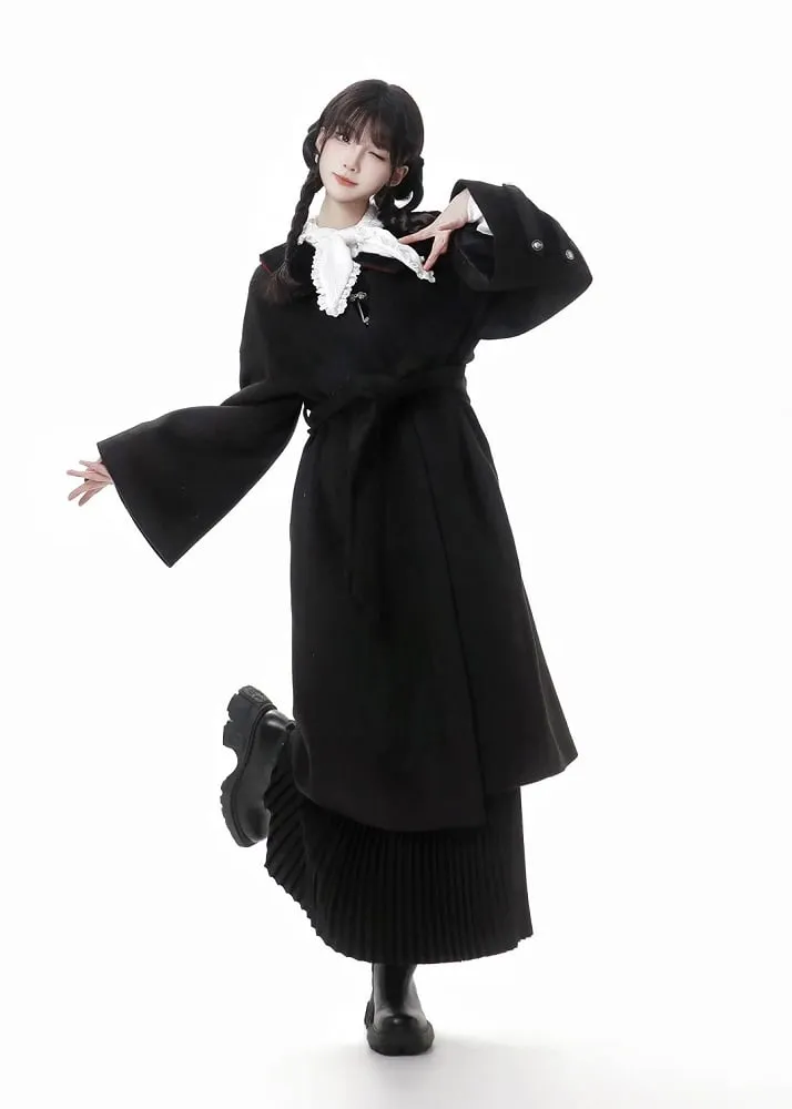 Black Midi Length High Waist Pleated Mermaid Slim-fitting Skirt