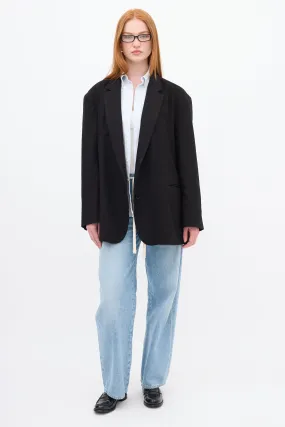 Black Oversized Boyfriend Blazer