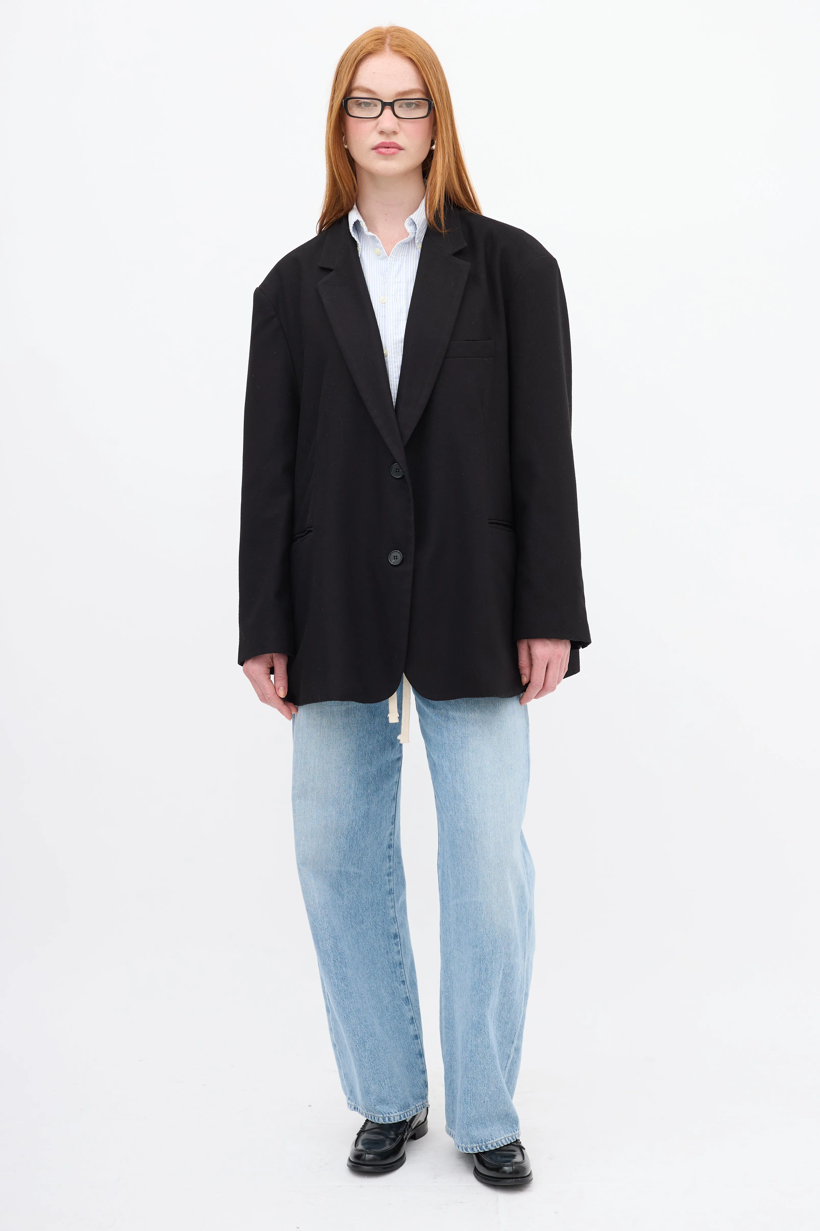 Black Oversized Boyfriend Blazer