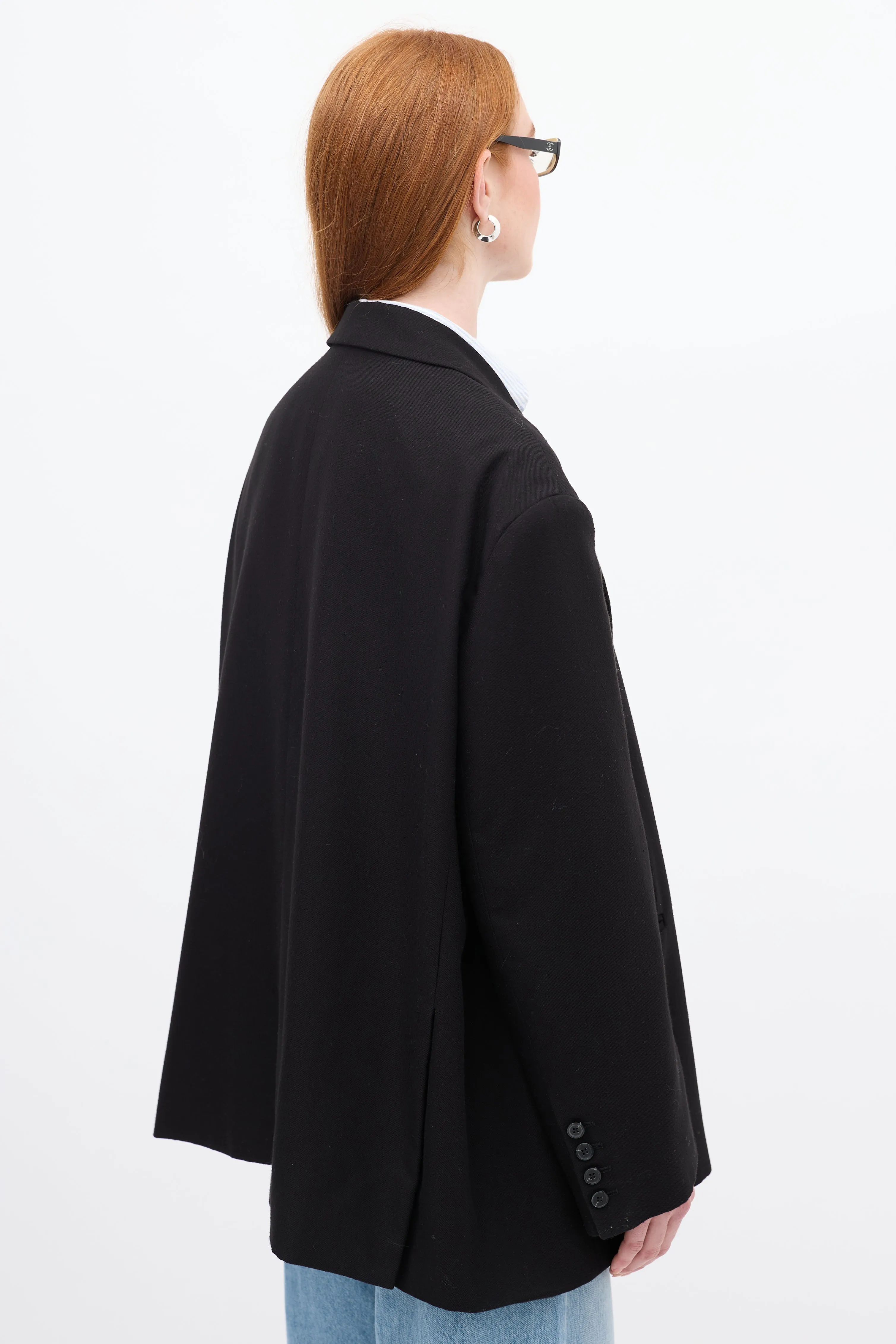 Black Oversized Boyfriend Blazer