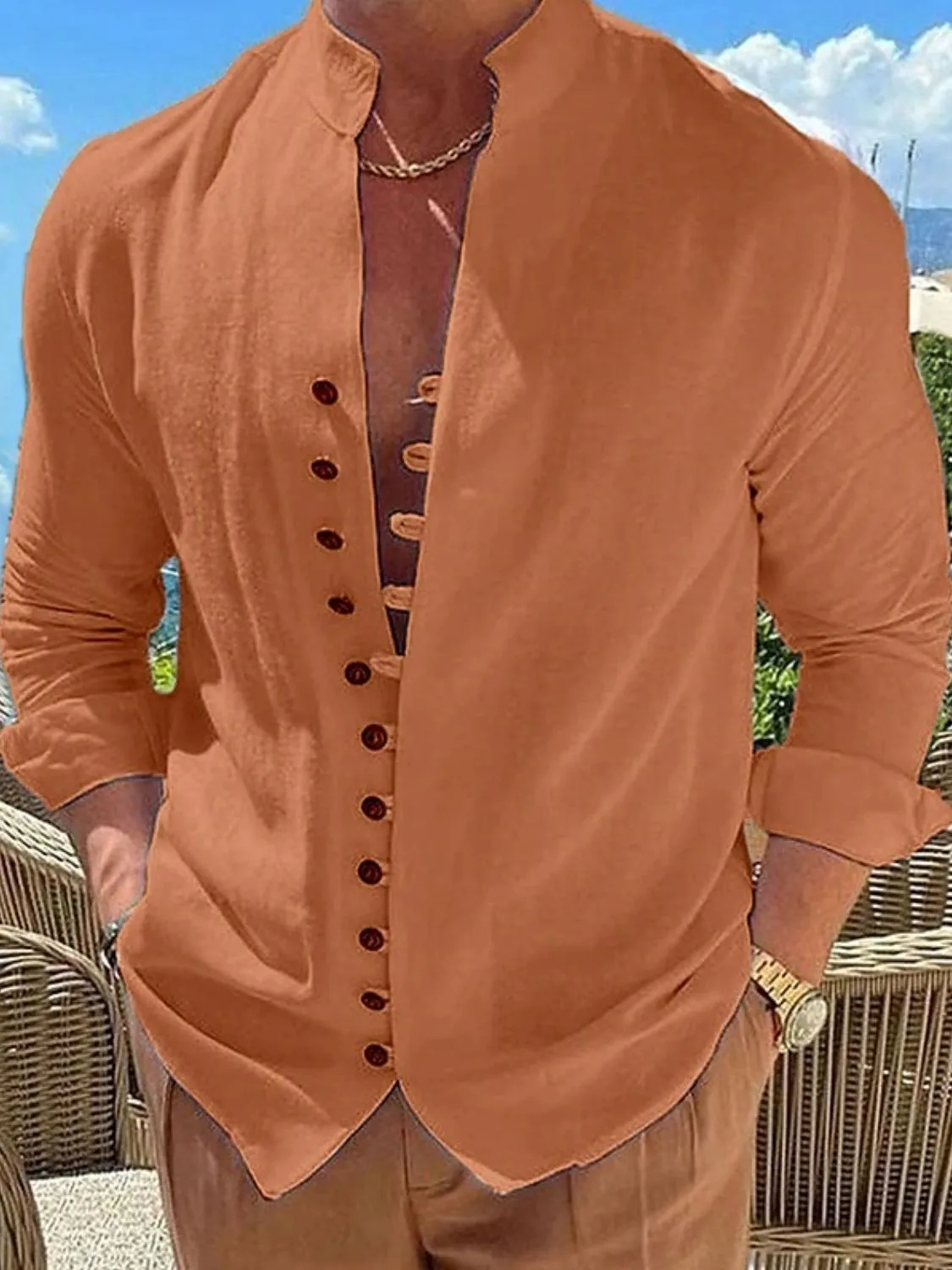 Button Front Long Sleeve