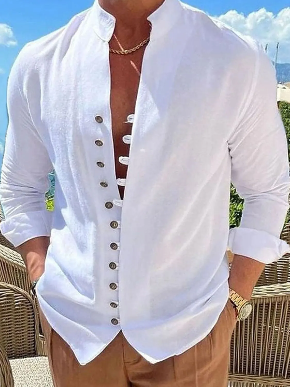 Button Front Long Sleeve