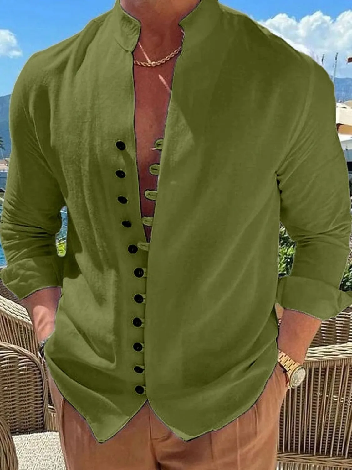 Button Front Long Sleeve