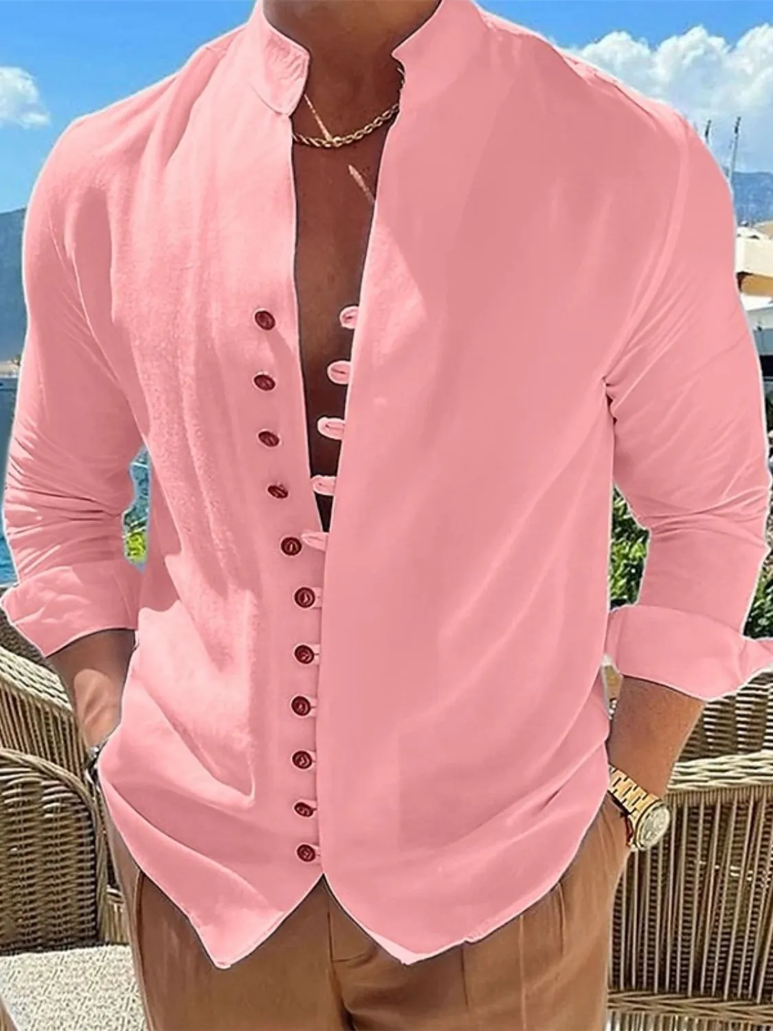 Button Front Long Sleeve