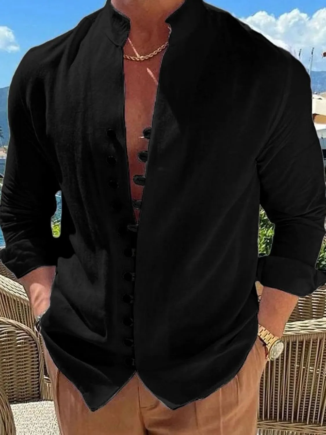 Button Front Long Sleeve