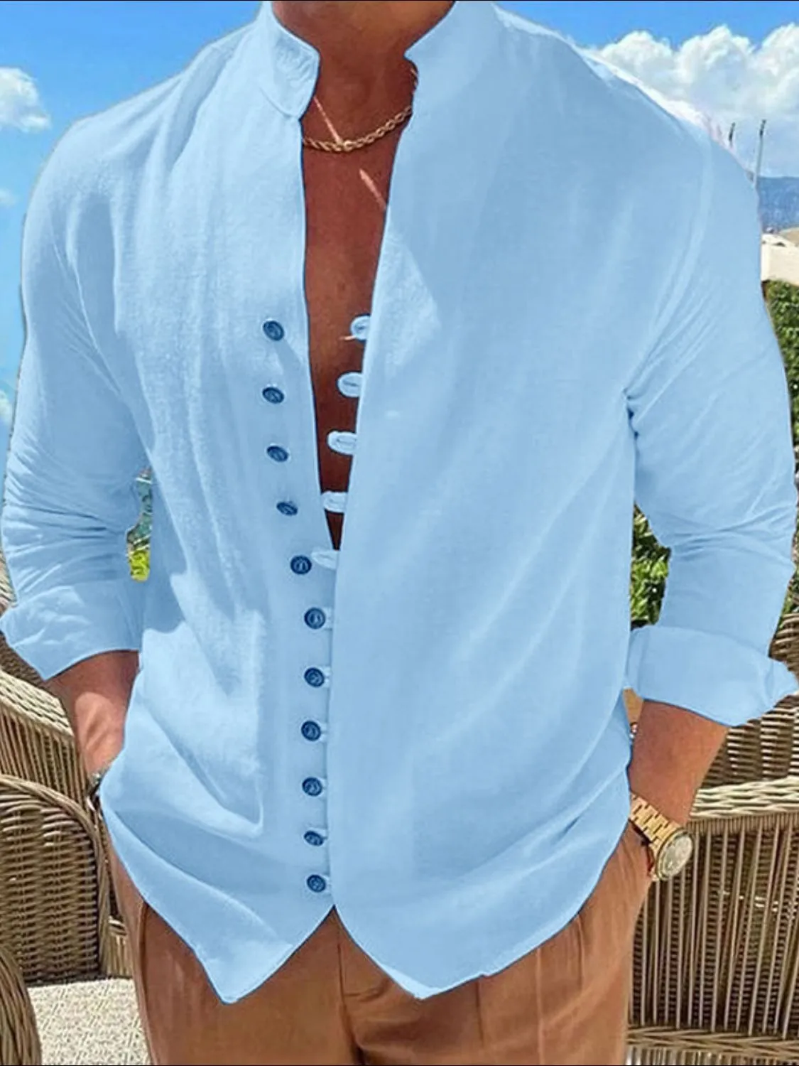 Button Front Long Sleeve