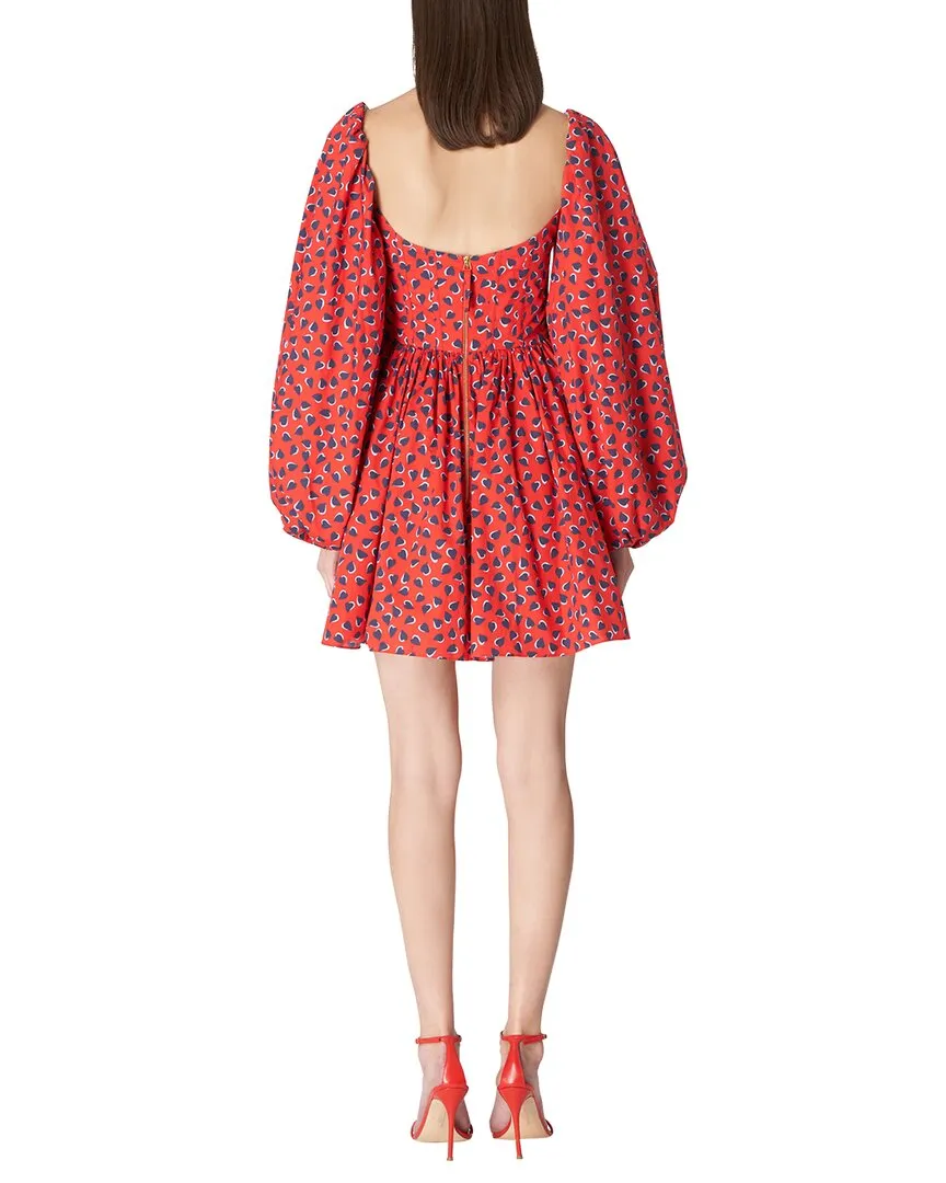 Carolina Herrera Button Front Balloon Sleeve Mini Dress