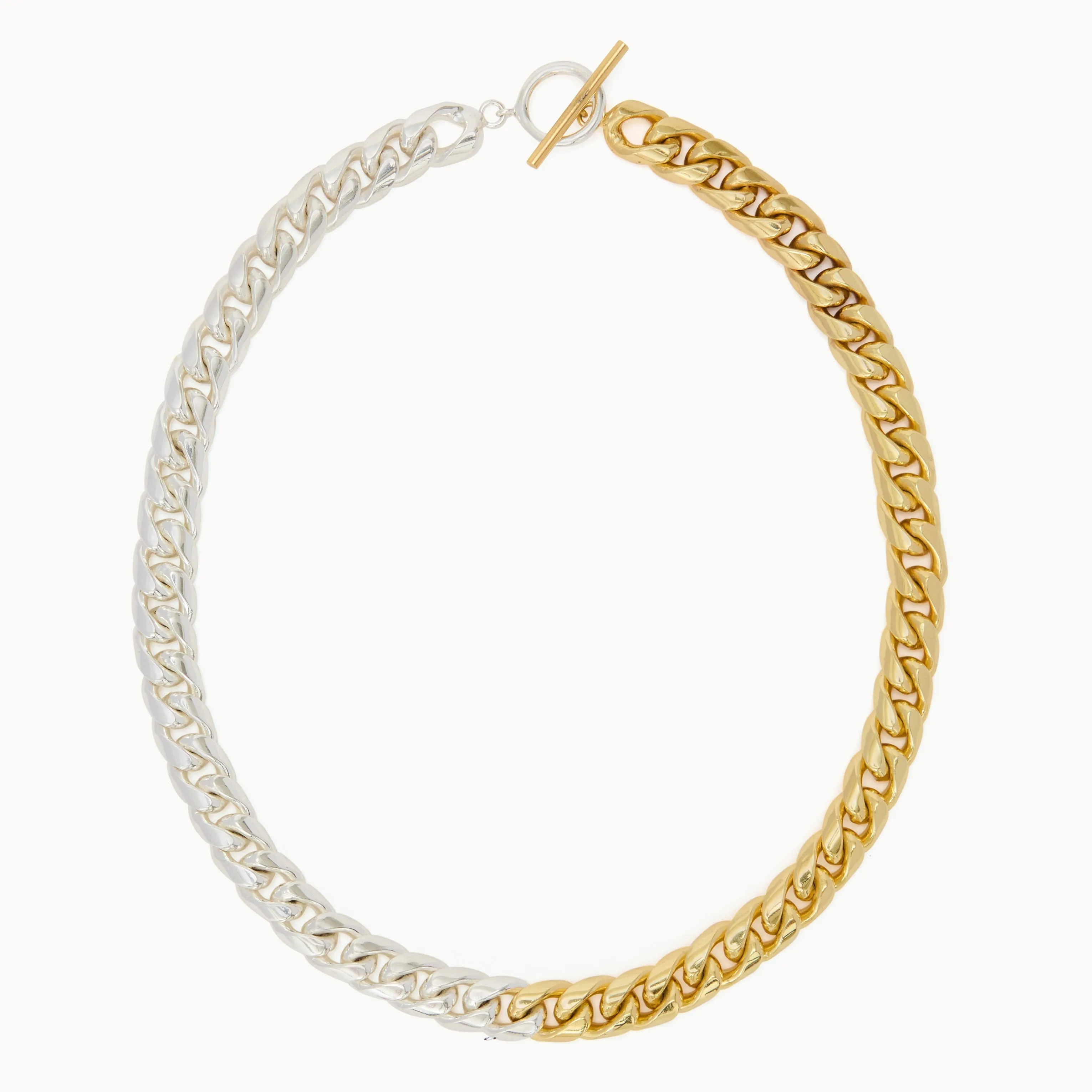 Celine Two Tone Chain Necklace - Gold & Silver