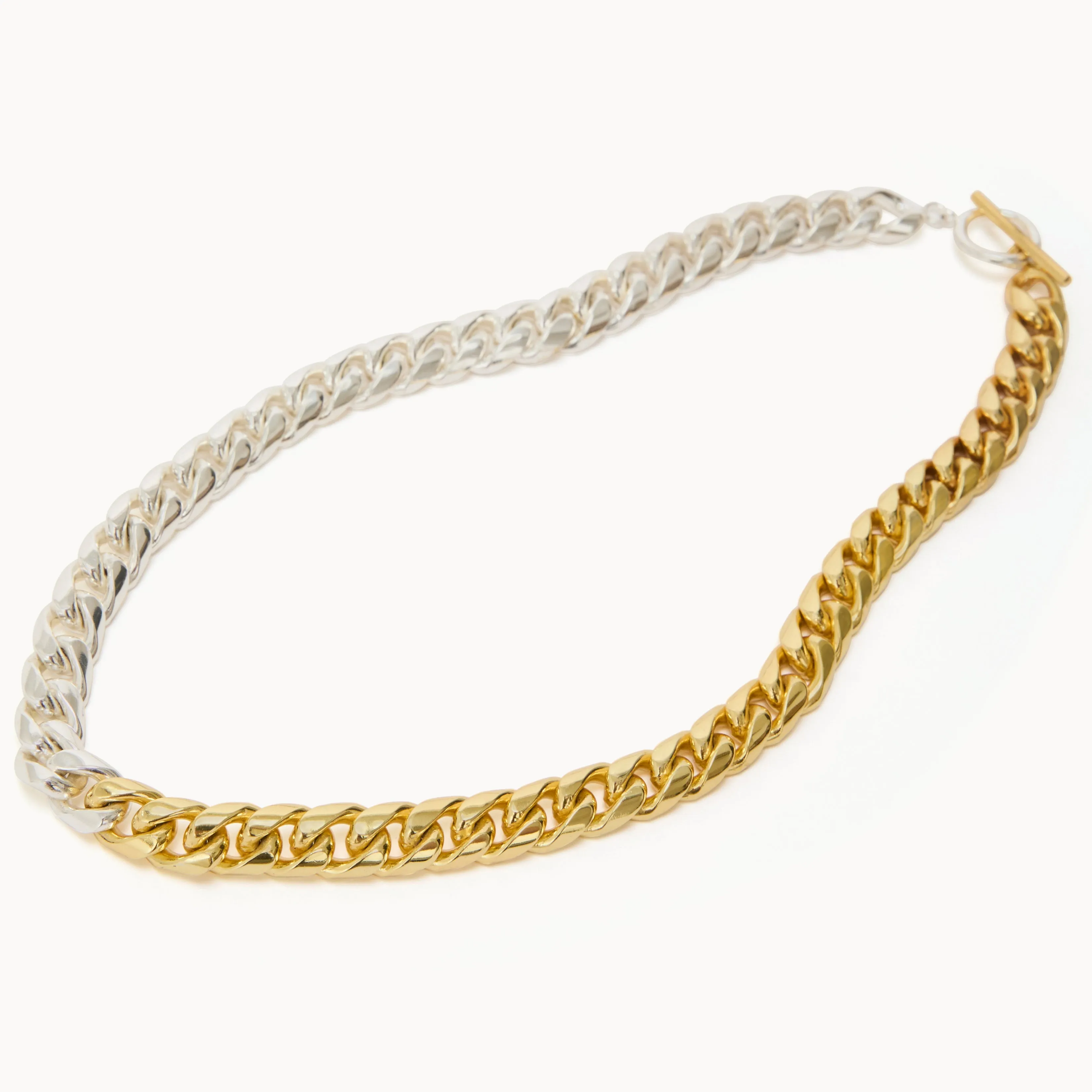 Celine Two Tone Chain Necklace - Gold & Silver