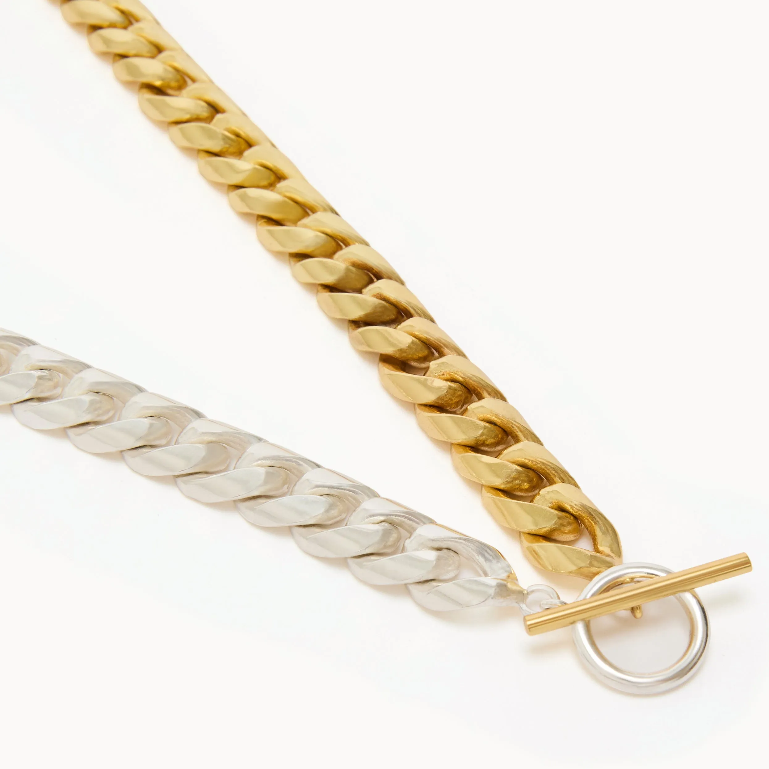 Celine Two Tone Chain Necklace - Gold & Silver