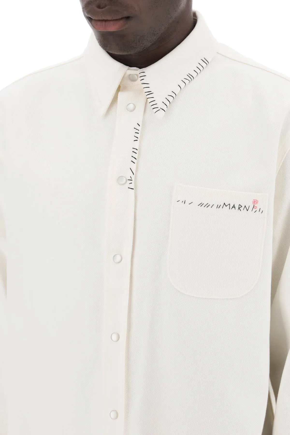 cotton drill overshirt in eight