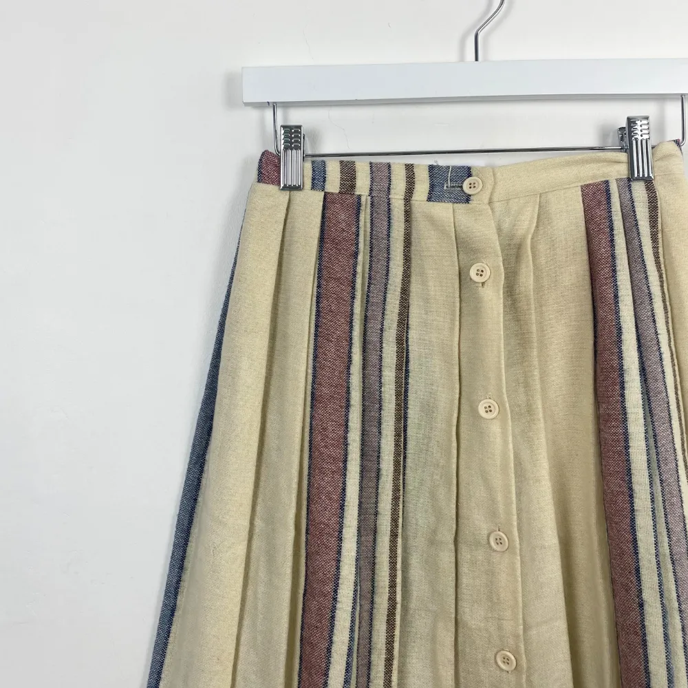 Cream Check Pleated Skirt - XS/S