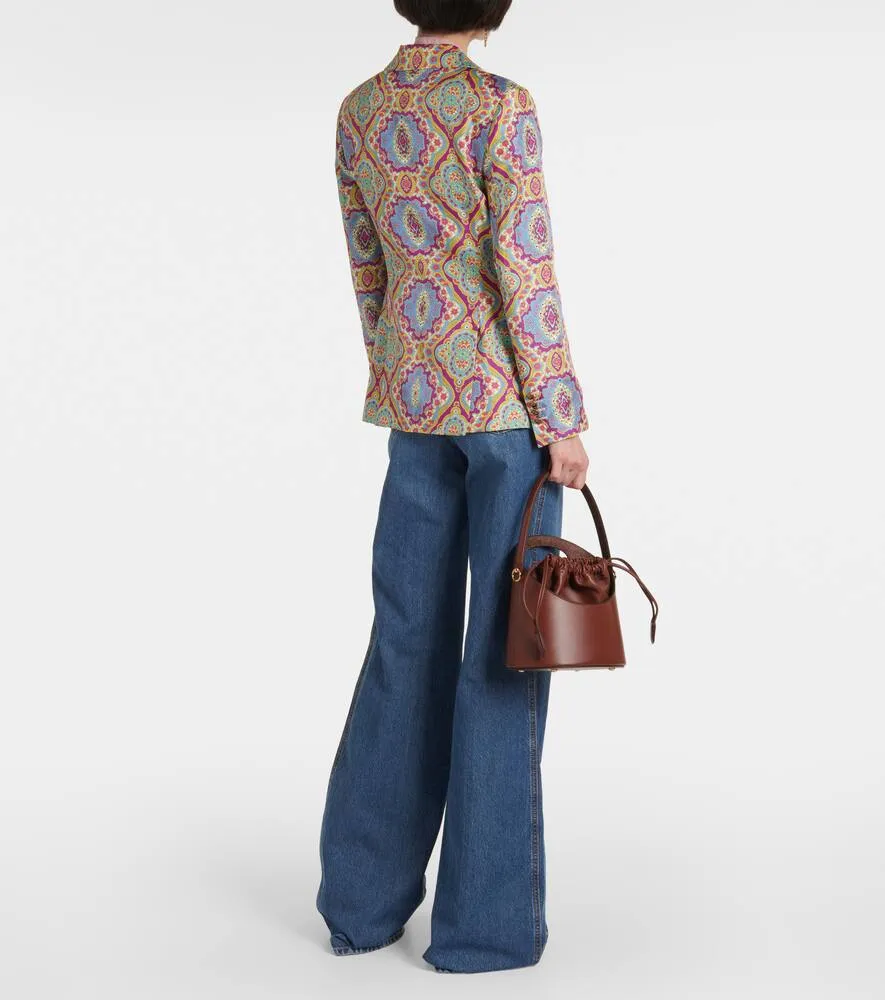 Etro Printed single-breasted silk blazer