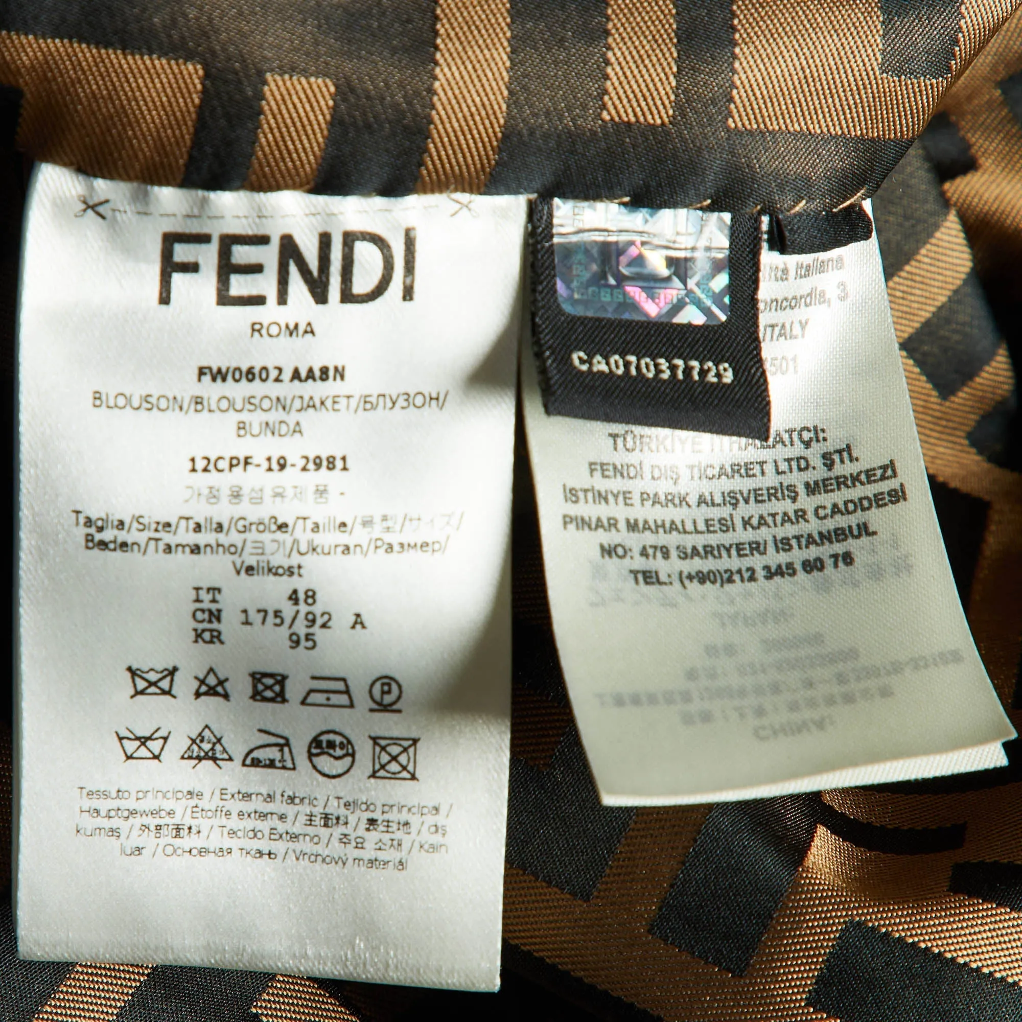 Fendi Beige Synthetic Button Front Coat