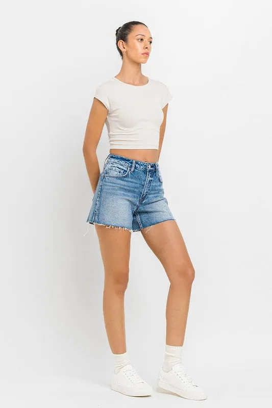 High Rise Waist Clean Cut A-Line Shorts - Vervet
