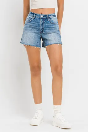 High Rise Waist Clean Cut A-Line Shorts - Vervet