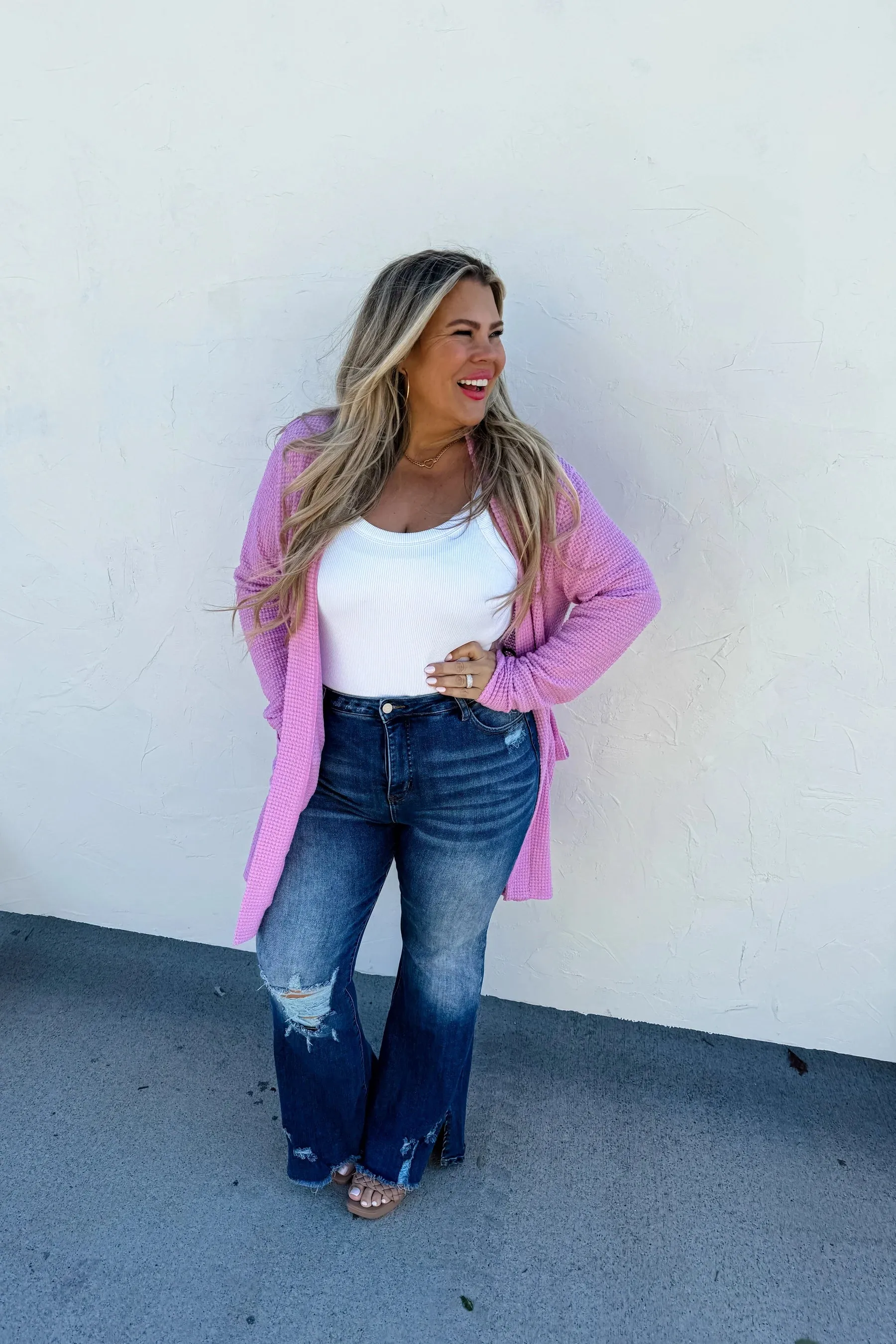 Lola Waffle Knit Cardigans with Thumbholes