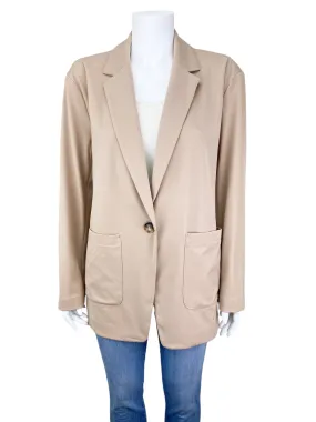 Lou & Grey Women's Slouchy Oversized Knit Blazer Taupe Size S with Tags