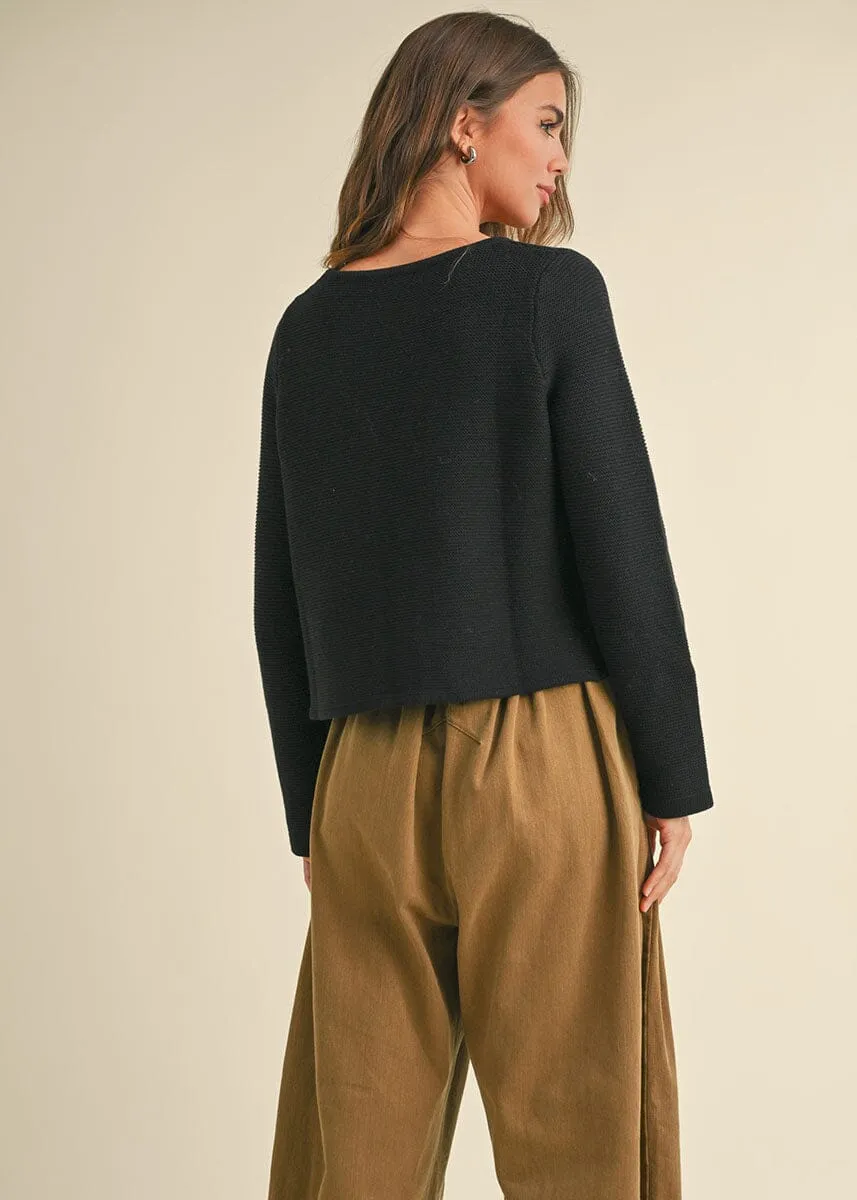 Marnie Tie-Front Cardigan - Black