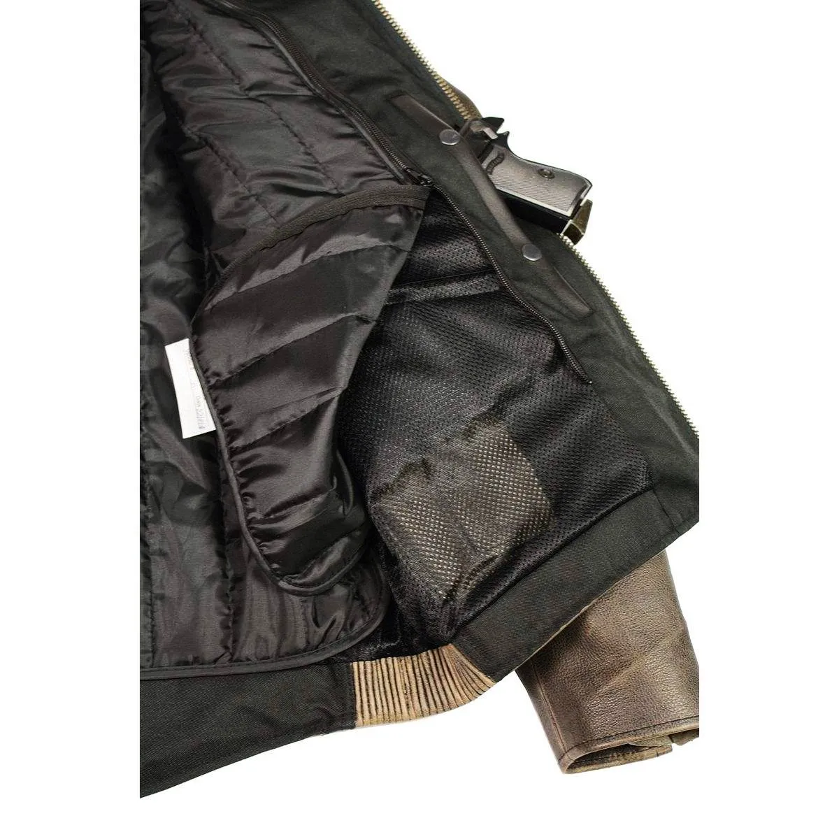 Milwaukee Leather MLM1503 Men's Distress Brown Racer Vented Moto Jacket