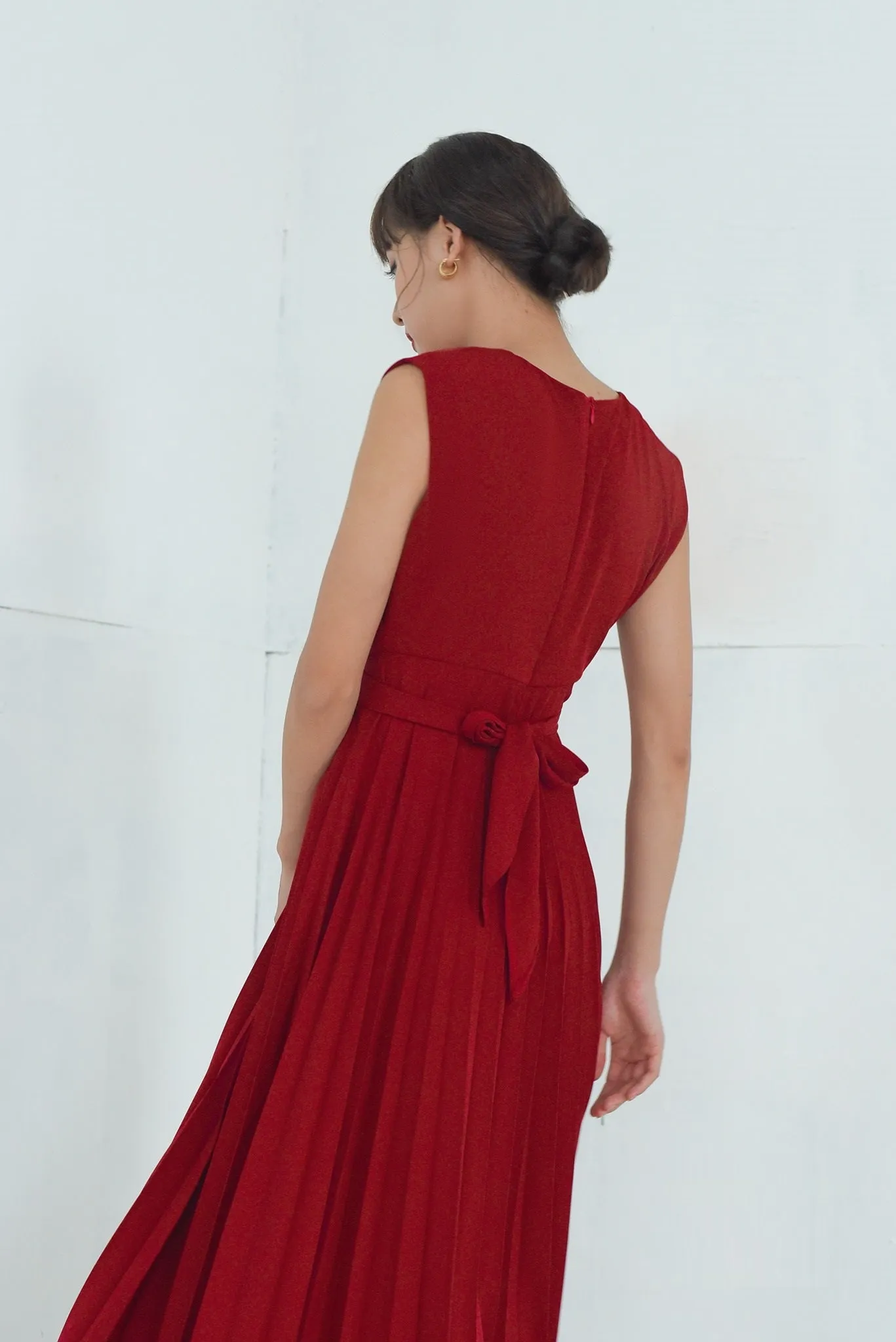 Moni Pleated Silk Dress