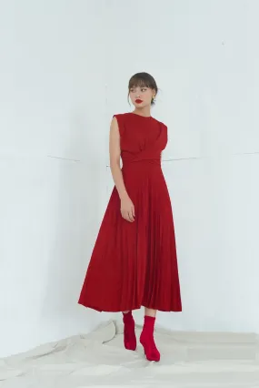 Moni Pleated Silk Dress