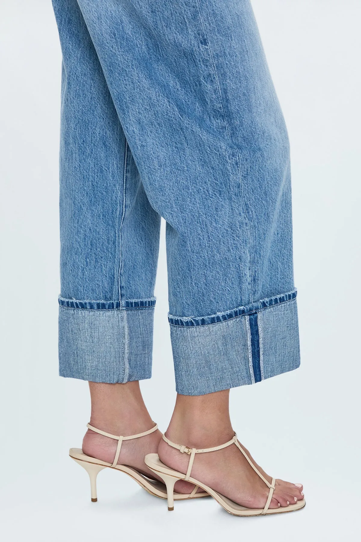 Pistola Ryder High Rise Cuffed Straight Denim Jeans In Abroad Vintage