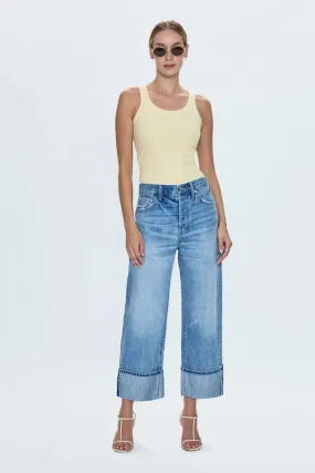 Pistola Ryder High Rise Cuffed Straight Denim Jeans In Abroad Vintage