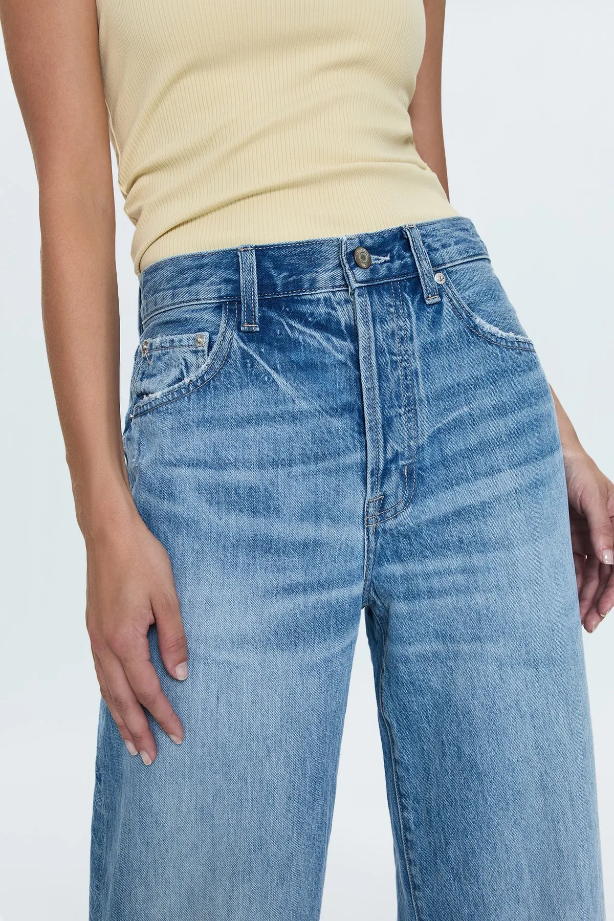 Pistola Ryder High Rise Cuffed Straight Denim Jeans In Abroad Vintage
