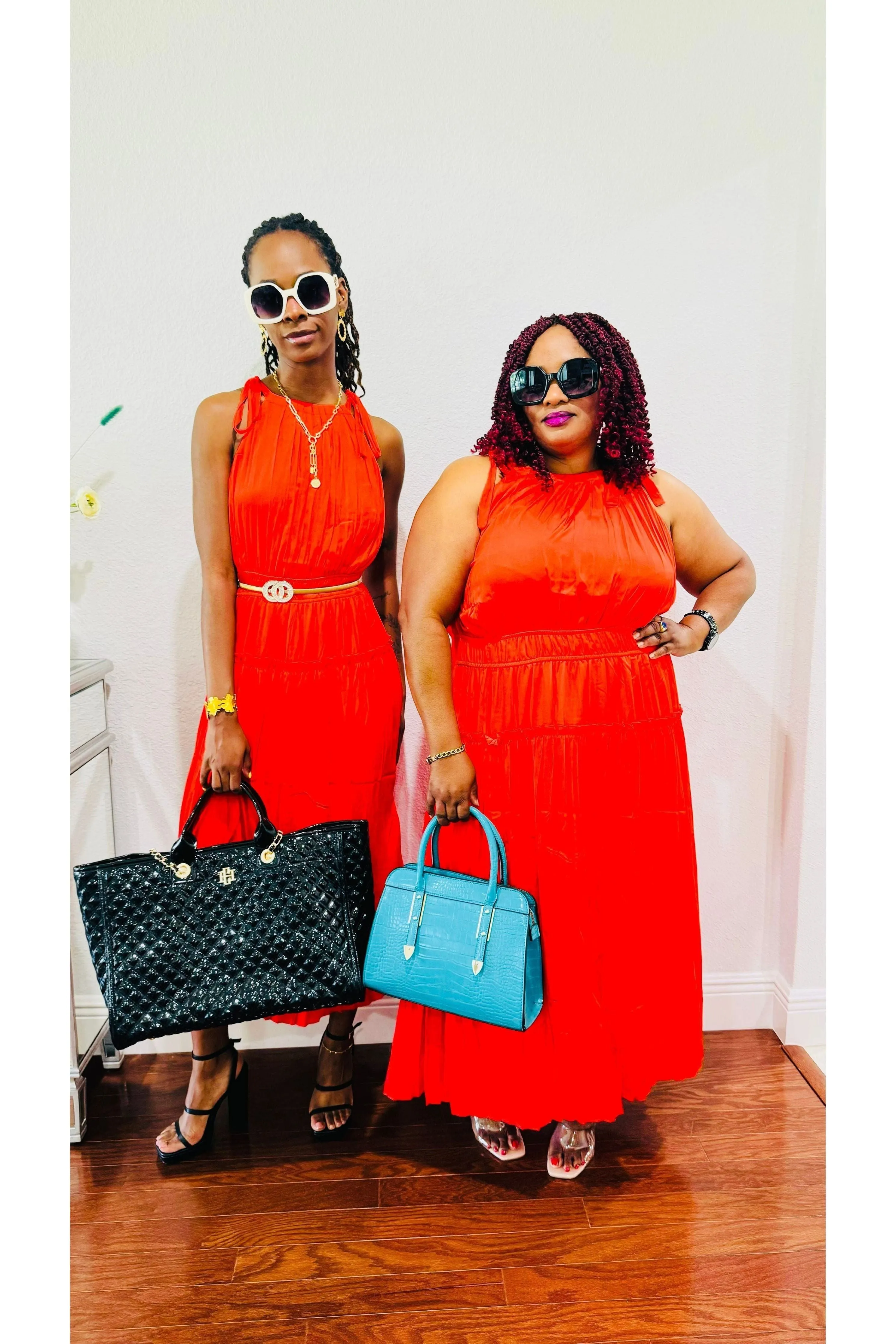 Pleated Halter Midi Dress