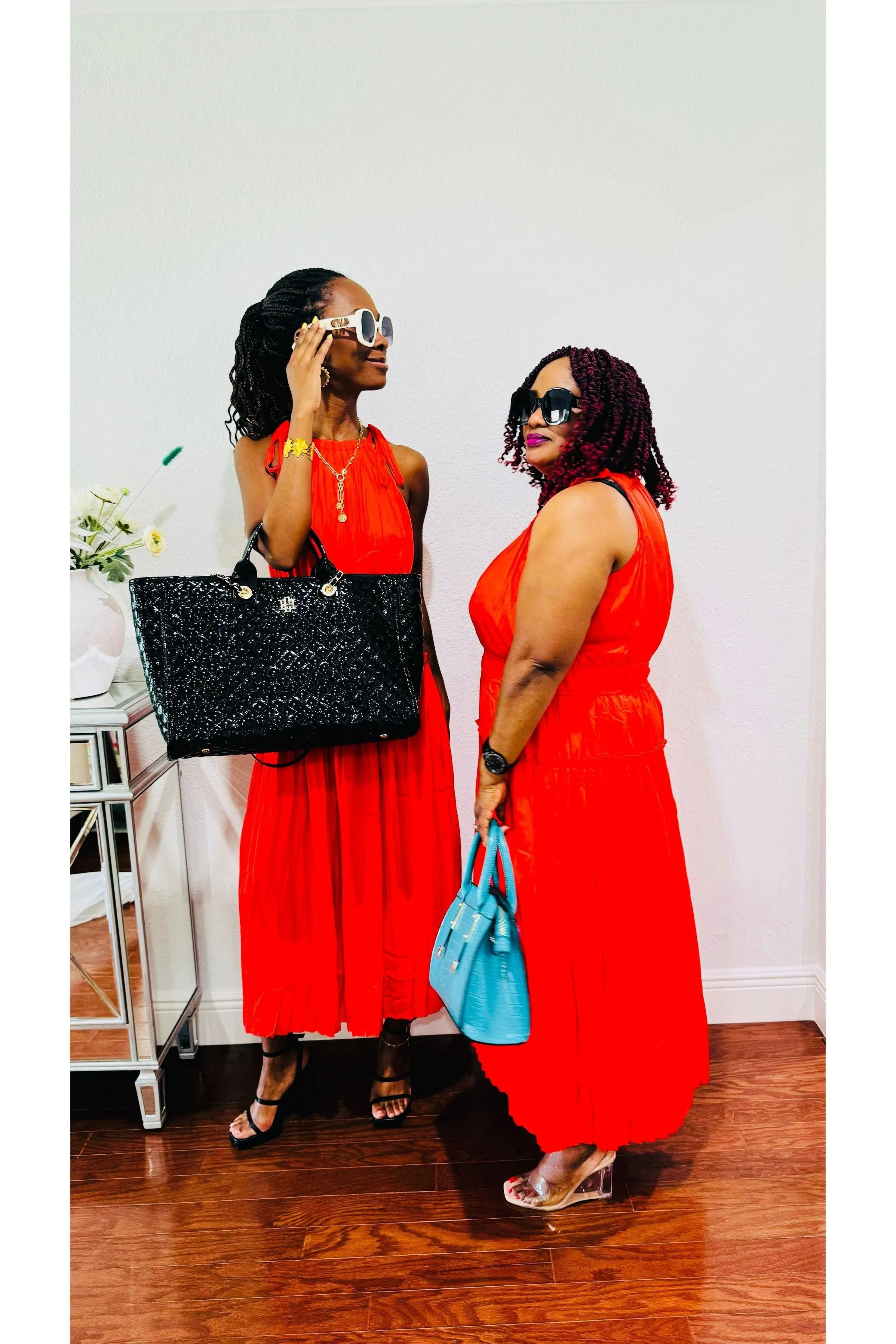 Pleated Halter Midi Dress