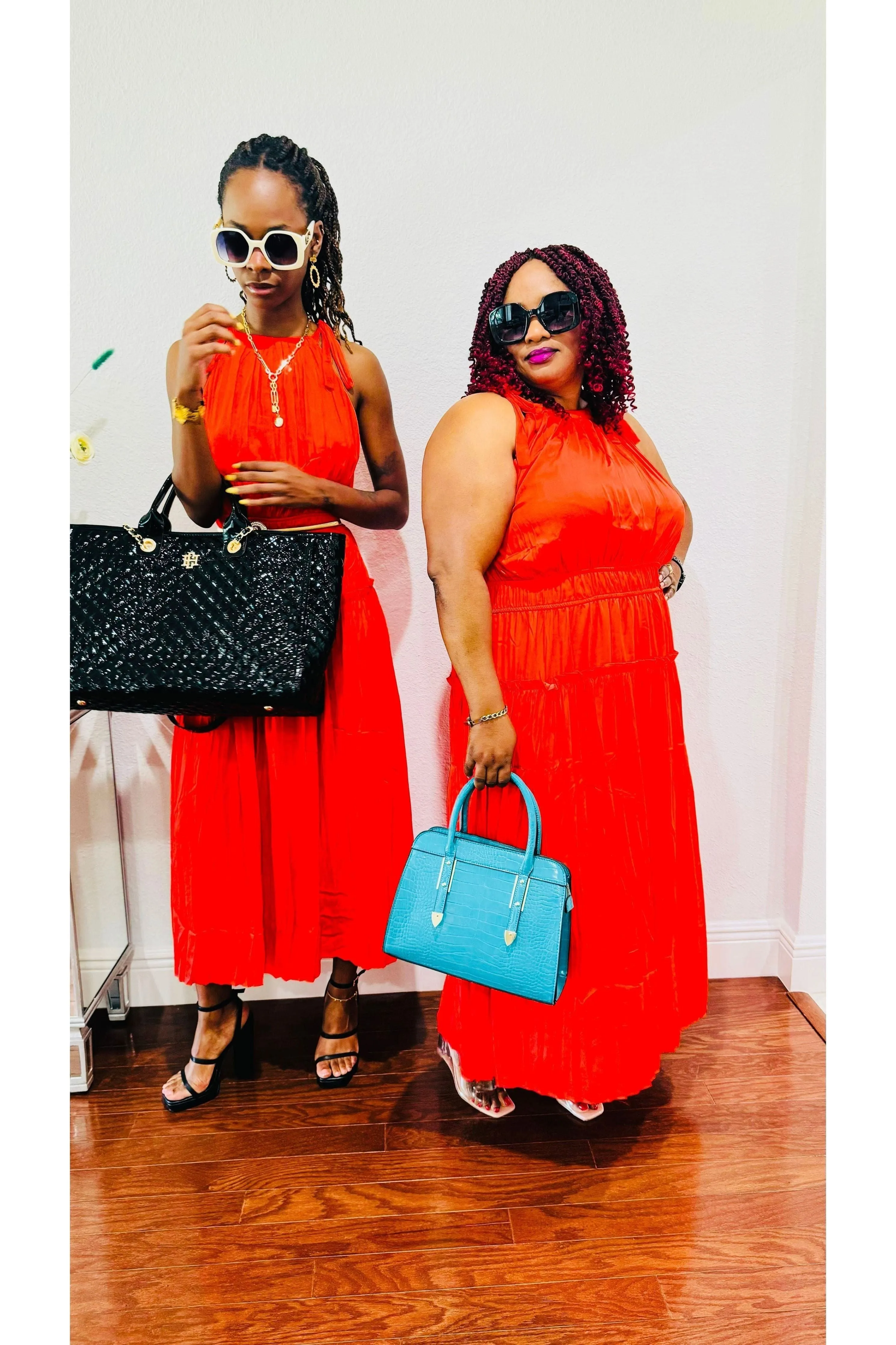 Pleated Halter Midi Dress