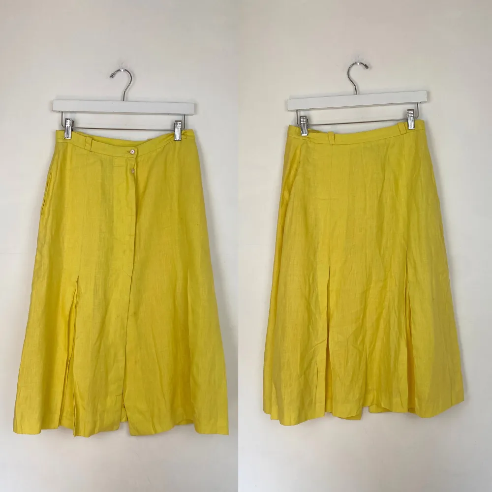 Pleated Yellow Midi Skirt - MEDIUM