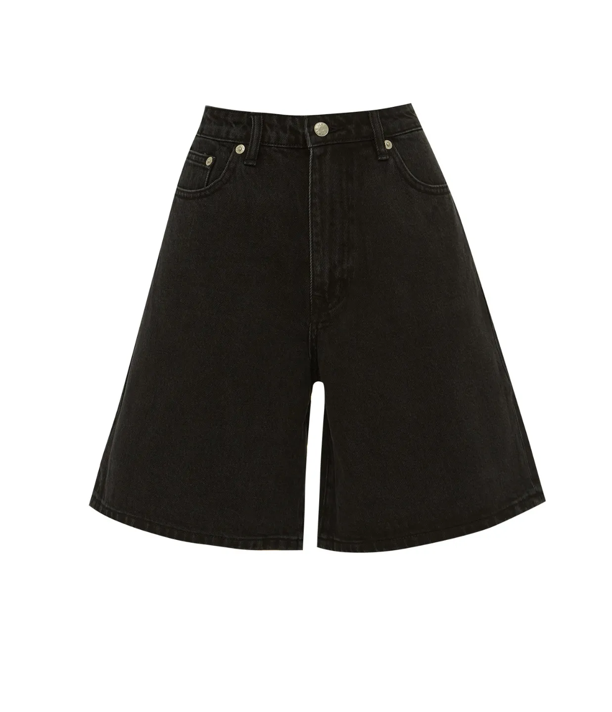 Relaxed Jean Short in Black
