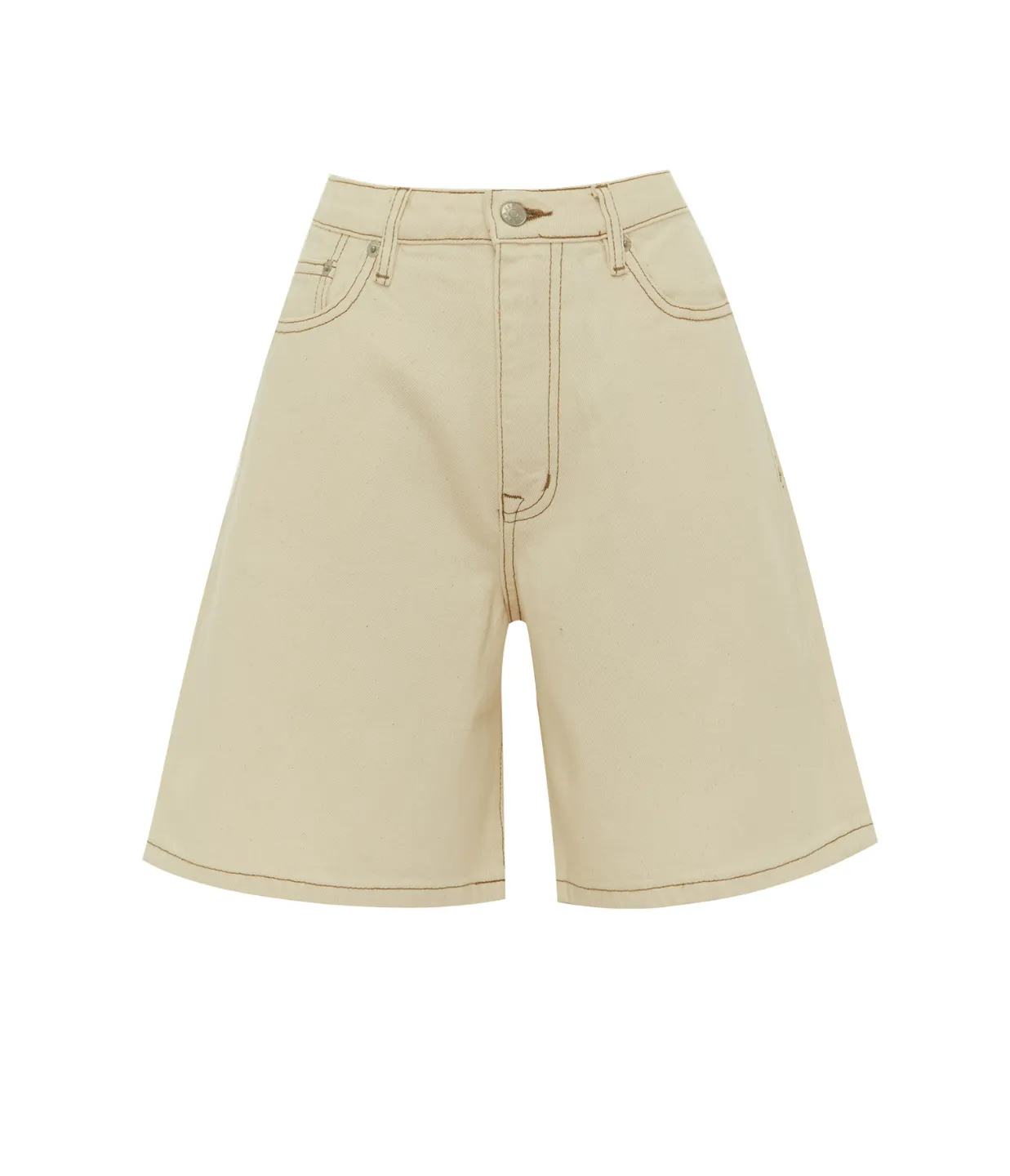 Relaxed Jean Short in Ecru