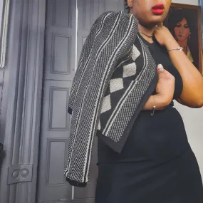 Reversible Metallic Knit Cardigan Size