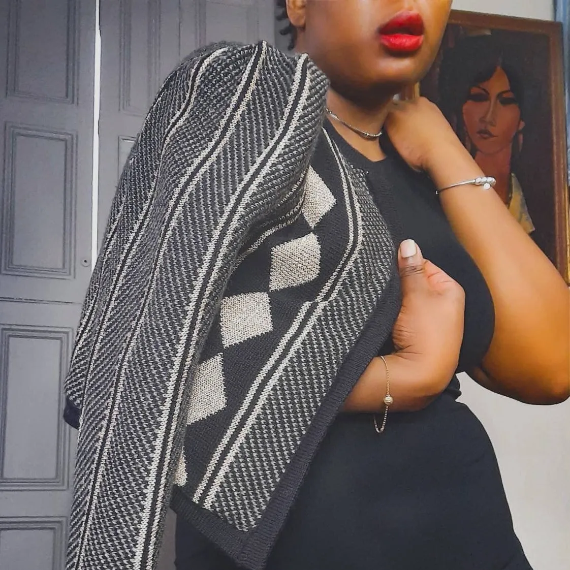 Reversible Metallic Knit Cardigan Size