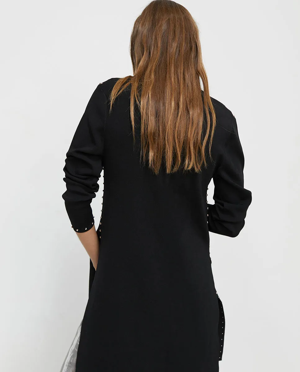 Studded knit cardigan