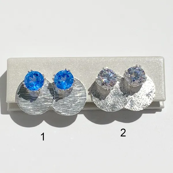 Versatile 4 Carat Gemstone Studs with Argentium Silver Earring Jackets - Grande