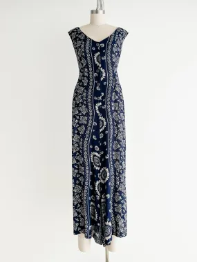 vintage floral gauze jumpsuit (M)