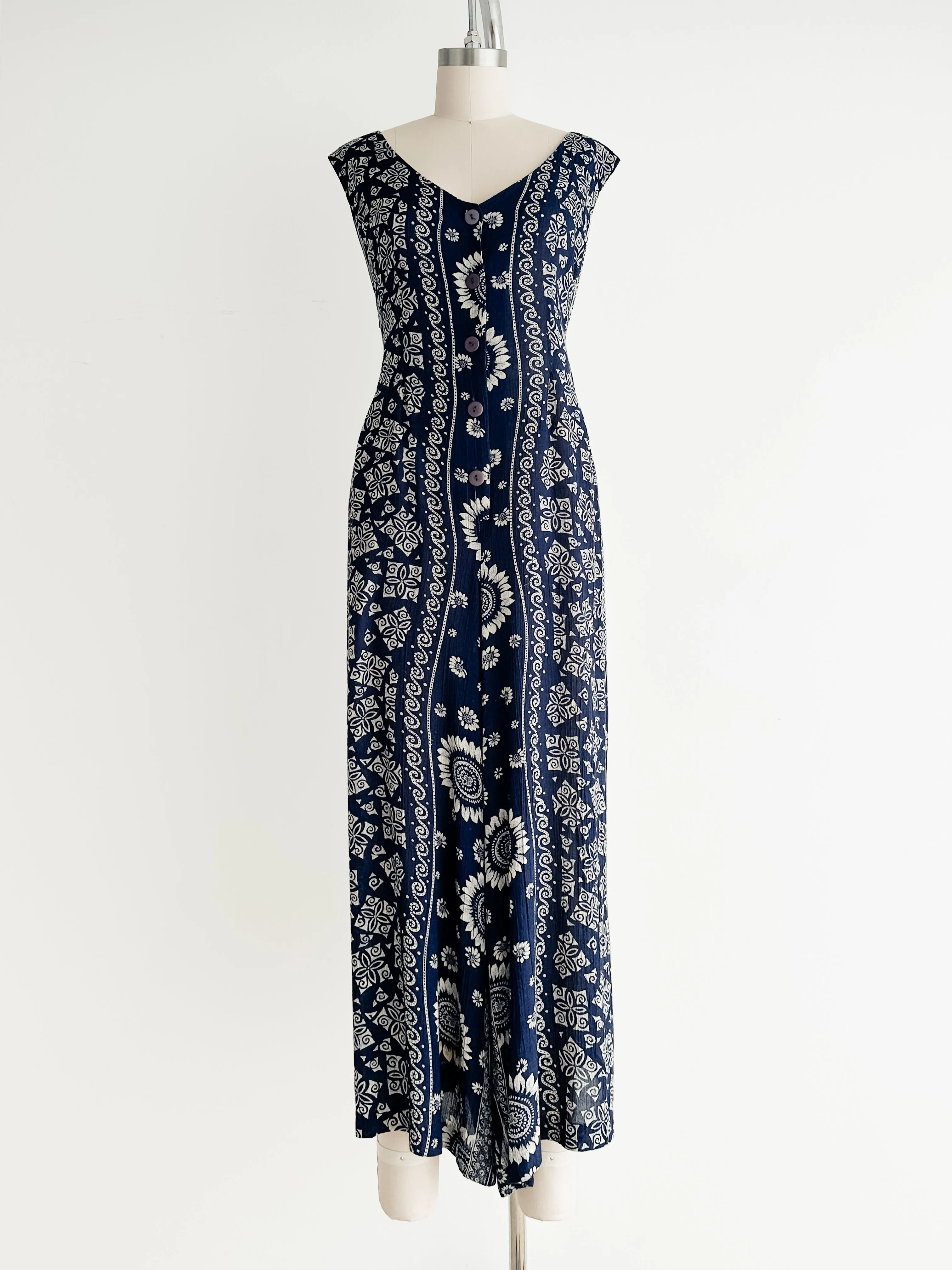 vintage floral gauze jumpsuit (M)
