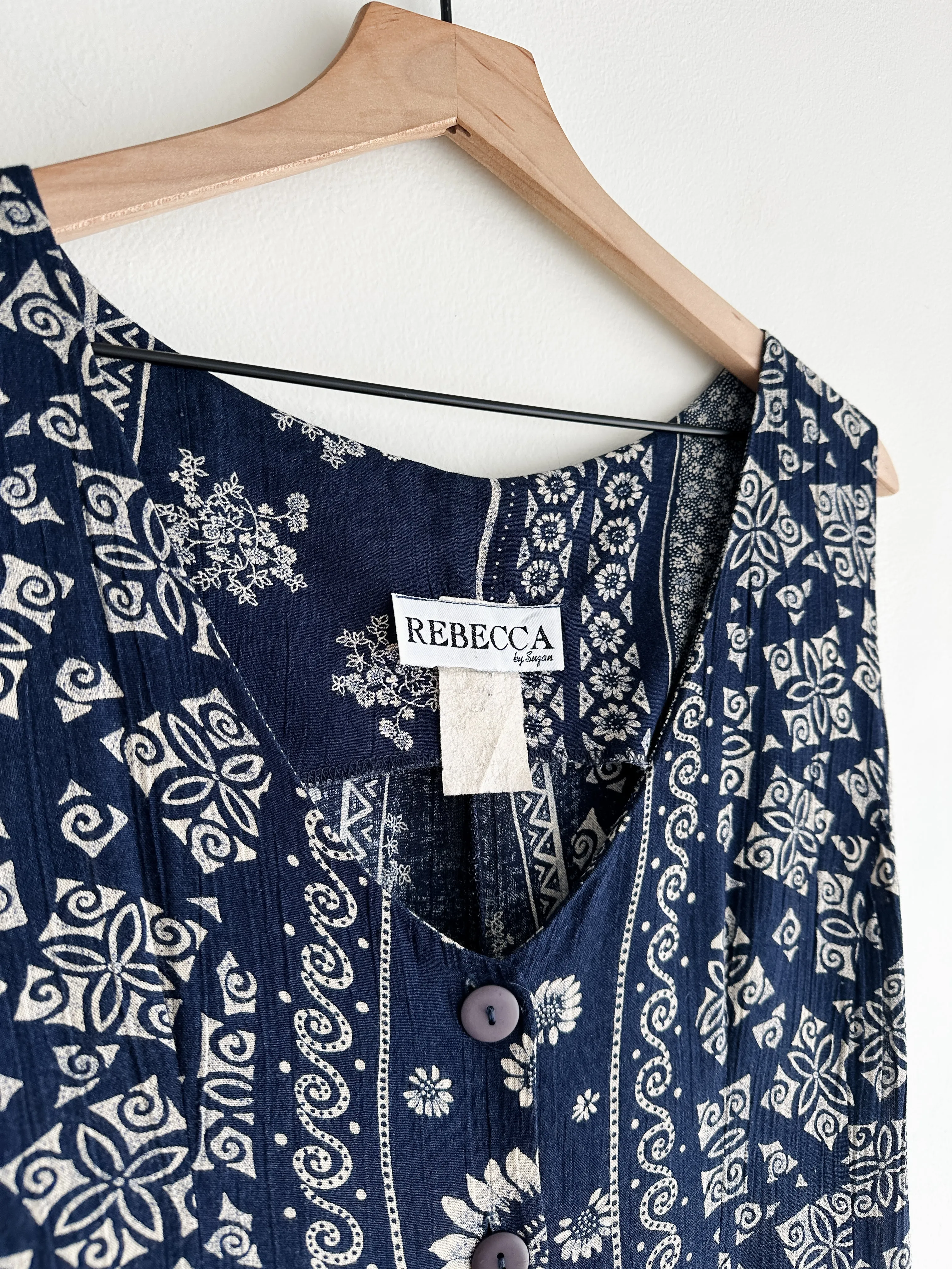 vintage floral gauze jumpsuit (M)