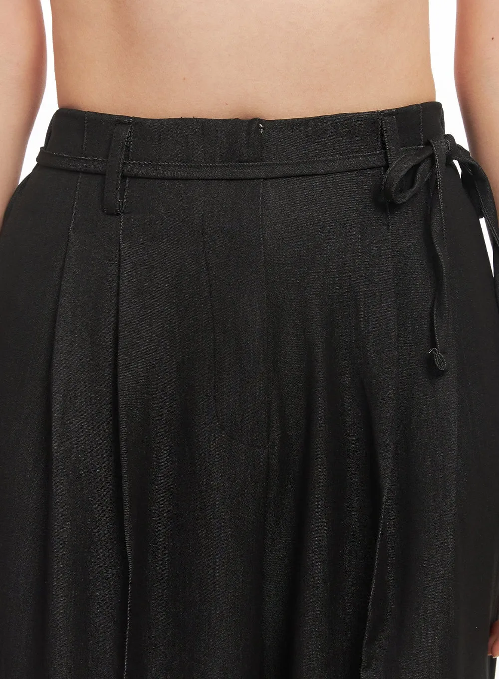 Wide-Leg Slacks with Ribbon Detail CA502